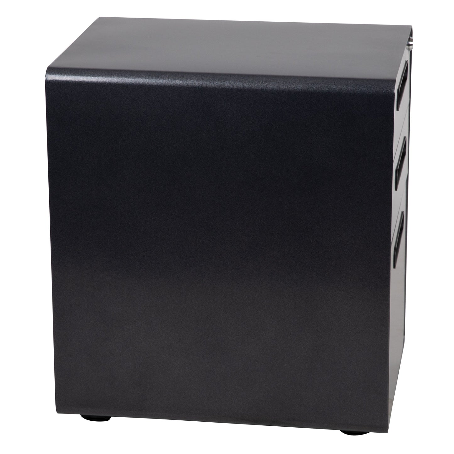 Flash Furniture Modern Black 3-Drawer Filing Cabinet - Ergonomic Mobile Design, Lockable, Commercial Grade Metal File Cabinet, 16  21  24in