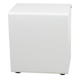 Flash Furniture Modern White 3-Drawer Filing Cabinet - Ergonomic Mobile Design, Lockable, Commercial Grade, Metal Construction, Rolling, 16x24x21 Inches