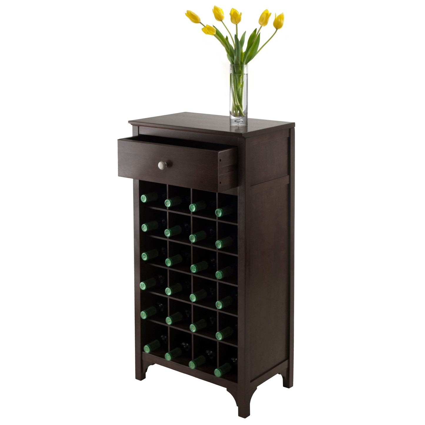 Winsome Wood 24-Bottle Espresso Wood Wine Cabinet