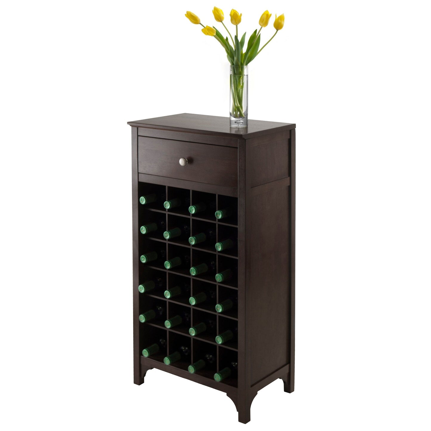 Winsome Wood 24-Bottle Espresso Wood Wine Cabinet
