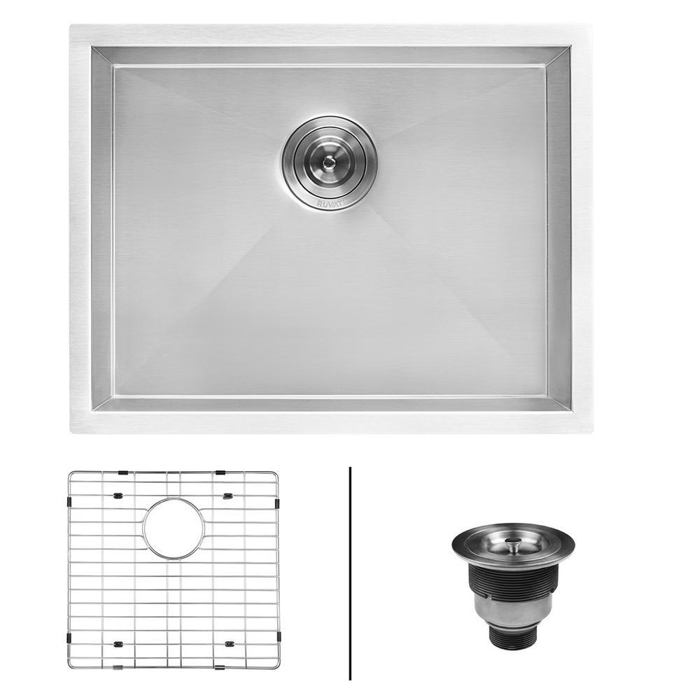 21 in. x 18 in. x 12 in. 16-Gauge Stainless Steel Undermount Deep-Laundry Utility Sink - Super Arbor
