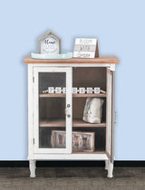 Parisloft White Country Wood Media Cabinet