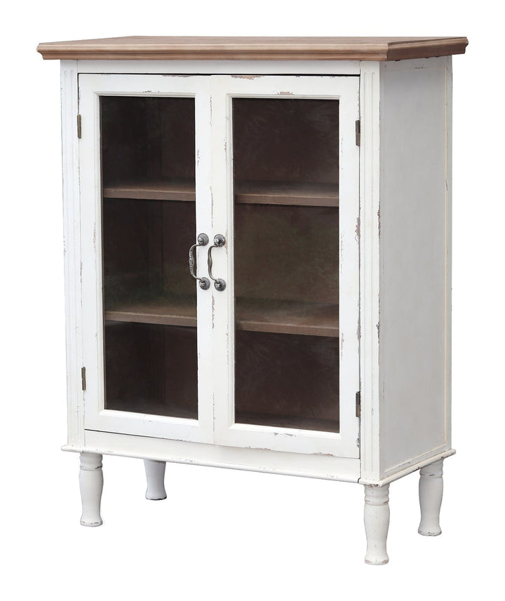 Parisloft White Country Wood Media Cabinet