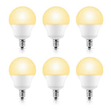 YANSUN 60-Watt Equivalent G14 6-Watt Dimmable E12 Candelabra Base LED Light Bulb in Daylight White 5000K (6-Pack)