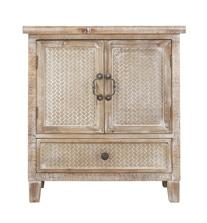 Parisloft Brown with A Slight White Country Wood Media Cabinet