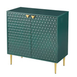 Sumyeg Green 2 Door Apothecary Accent Cabinet with Gold Accent Legs, Fully Assembled