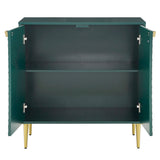 Sumyeg Green 2 Door Apothecary Accent Cabinet with Gold Accent Legs, Fully Assembled