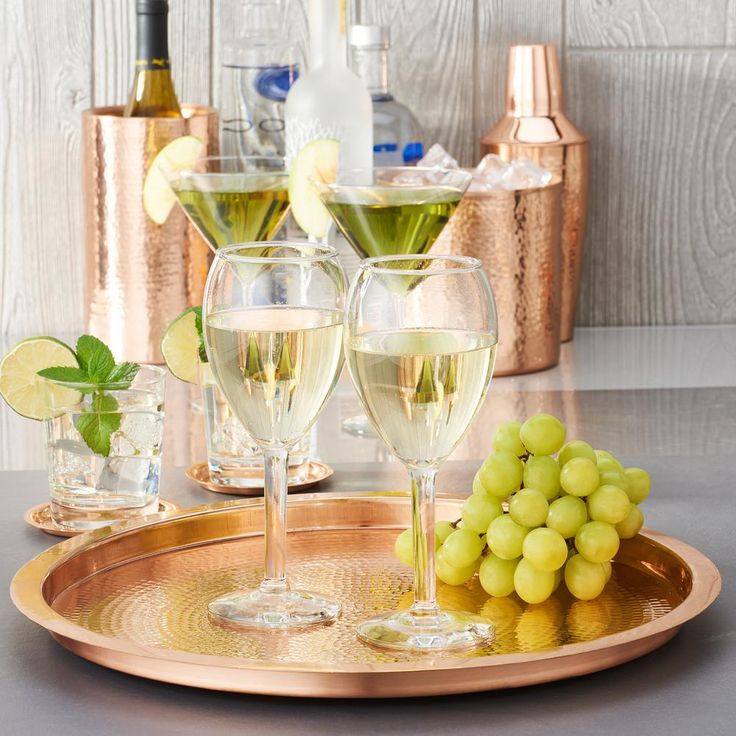 15 in. Dia Stone Hammered Dia Solid Copper Round Tray