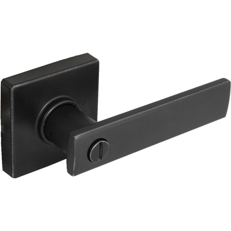 Westwood Matte Black Bed/Bath Door Lever with Square Rose