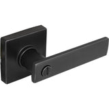 Westwood Matte Black Bed/Bath Door Lever with Square Rose