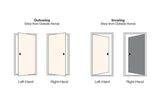 Therma-Tru Benchmark Doors 36-in x 80-in Fiberglass Full Lite Right-Hand Inswing Ready-to-Paint Unfinished Prehung Single Front Door with Brickmould and Enclosed Blinds