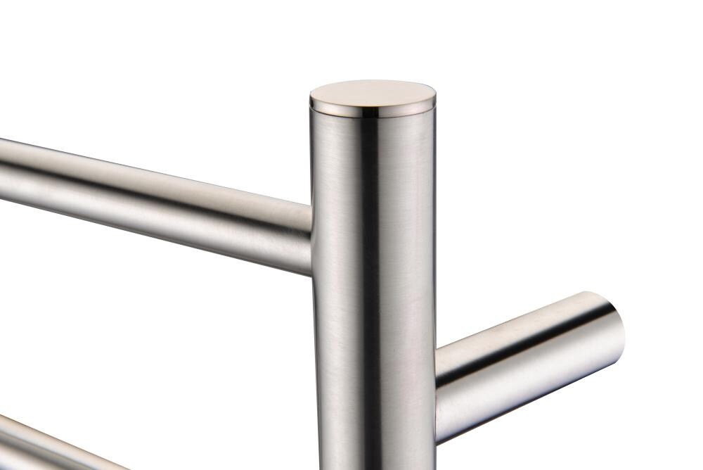 ANZZI Brushed Nickel Plug-In Wall-Mount Towel Warmer, 4-Bar, 16.5 in H x 23.5 in W x 5.5 in D