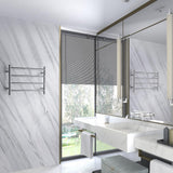 ANZZI Brushed Nickel Plug-In Wall-Mount Towel Warmer, 4-Bar, 16.5 in H x 23.5 in W x 5.5 in D