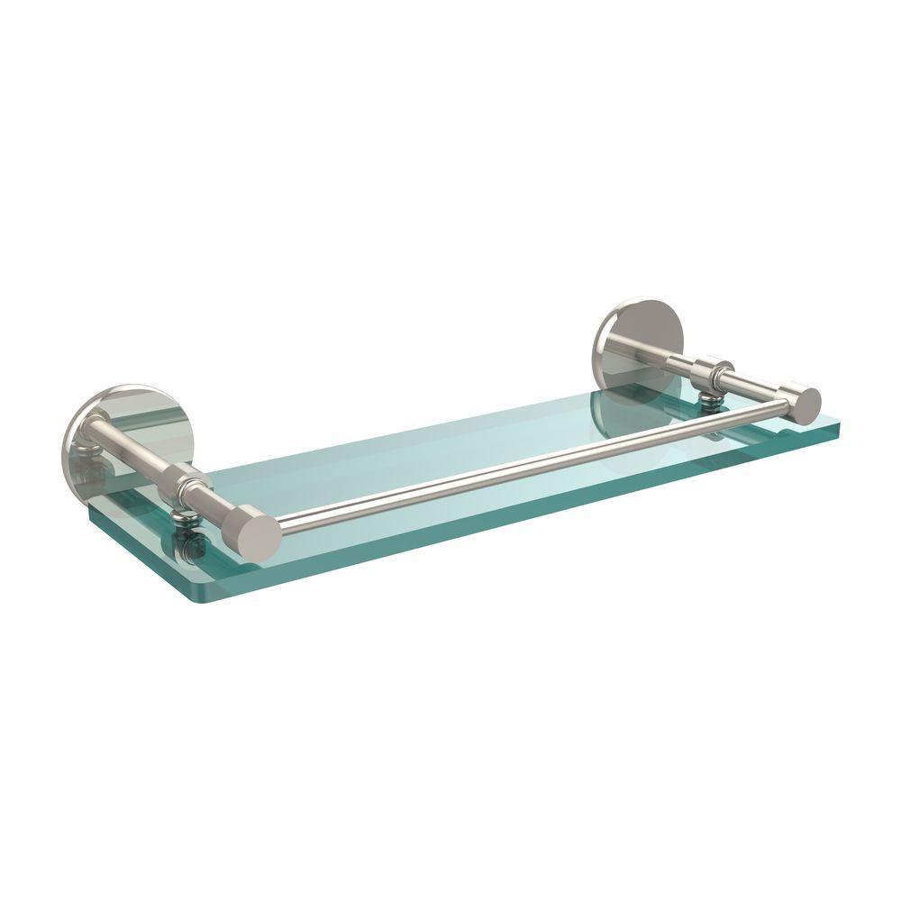 16 in. L x 3 in. H x 5 in. W Clear Glass Bathroom Shelf with Gallery Rail in Oil Rubbed Bronze - Super Arbor