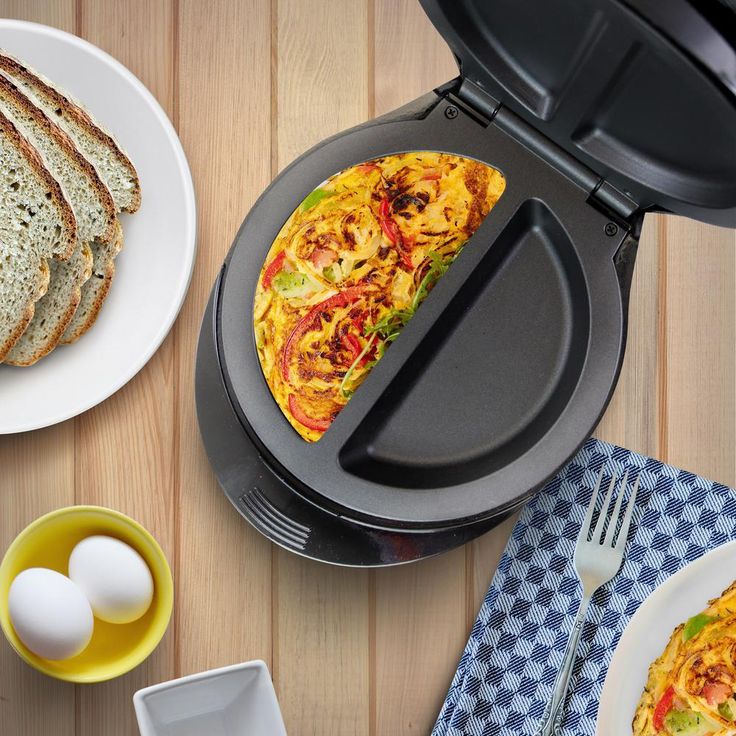 4-Egg Electric Double Black Omelet Maker Electric Skillet