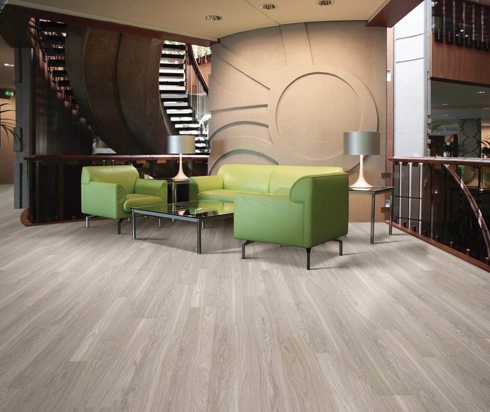 Shaw (Sample) Triad Timberwolf Gray Wood Look 12-mil Waterproof Glue Down Luxury Vinyl Plank