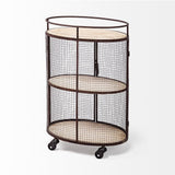 Mercana Black Metal Base with Wood Top Rolling Kitchen Cart (13.3-in x 20.3-in x 31.5-in)