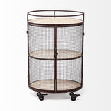 Mercana Black Metal Base with Wood Top Rolling Kitchen Cart (13.3-in x 20.3-in x 31.5-in)
