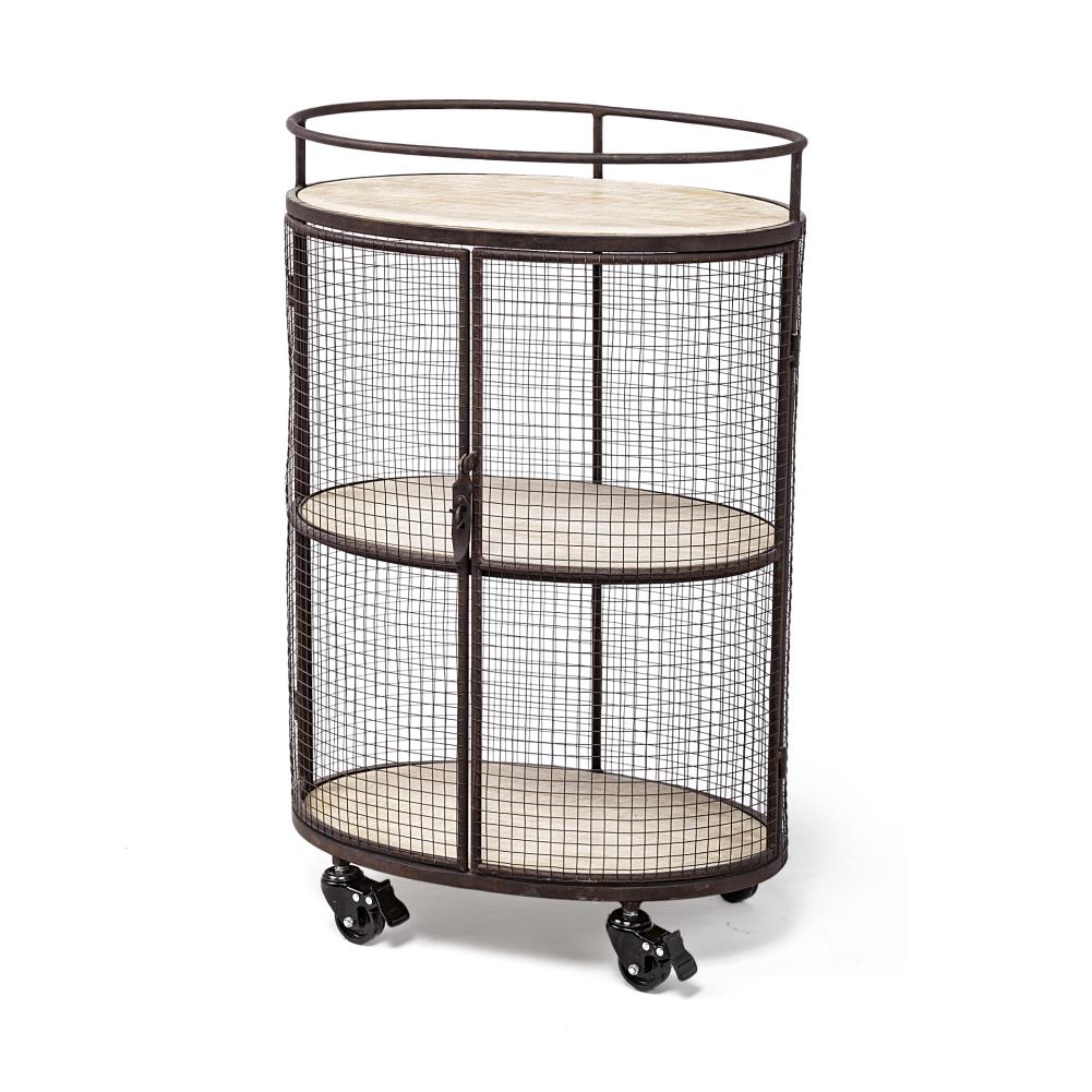 Mercana Black Metal Base with Wood Top Rolling Kitchen Cart (13.3-in x 20.3-in x 31.5-in)