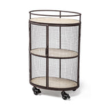 Mercana Black Metal Base with Wood Top Rolling Kitchen Cart (13.3-in x 20.3-in x 31.5-in)