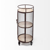 Mercana Black Metal Base with Wood Top Rolling Kitchen Cart (13.3-in x 20.3-in x 31.5-in)