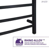 ANZZI Gown 7-Bar Matte Black Plug-In Wall-Mount Towel Warmer, 23.6 in W x 31.5 in H