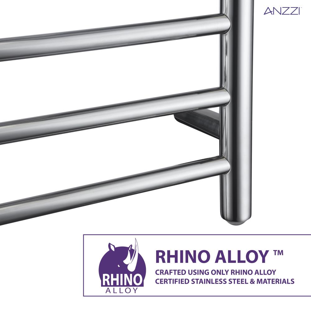 ANZZI Polished Chrome Plug-In Wall Mount Towel Warmer, 20.08 x 4.41 x 31.5 in, 80W