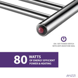 ANZZI Polished Chrome Plug-In Wall Mount Towel Warmer, 20.08 x 4.41 x 31.5 in, 80W