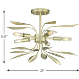 Progress Lighting Mariposa 5-Light Gilded Silver Glam Geometric Medium Hanging Pendant Light