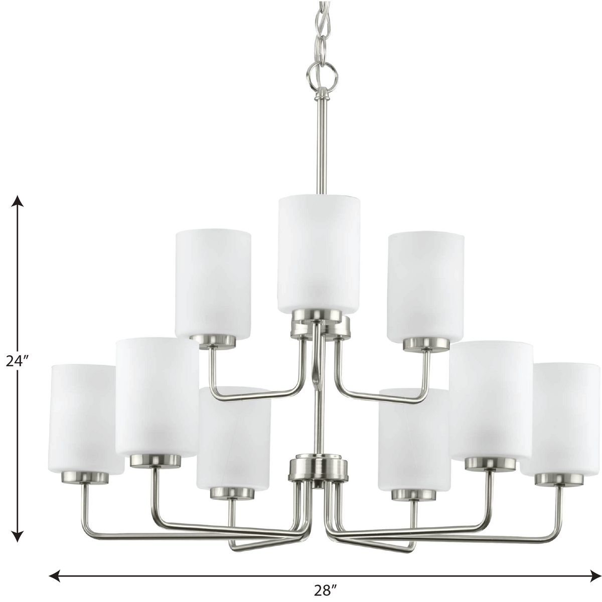 Progress Lighting Merry 9-Light Brushed Nickel Transitional Chandelier
