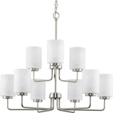 Progress Lighting Merry 9-Light Brushed Nickel Transitional Chandelier