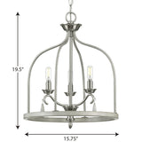 Progress Lighting Vinings 3-Light Brushed Nickel Transitional Lantern Medium Hanging Pendant Light