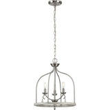 Progress Lighting Vinings 3-Light Brushed Nickel Transitional Lantern Medium Hanging Pendant Light