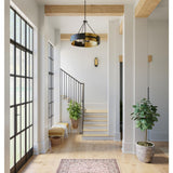 Progress Lighting Lowery 5-Light Black with Distressed Gold Accents Modern/Contemporary Drum Large Hanging Pendant Light