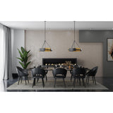 Progress Lighting Lowery 5-Light Black with Distressed Gold Accents Modern/Contemporary Drum Large Hanging Pendant Light