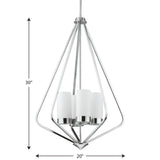 Progress Lighting Elevate 4-Light Polished Chrome Modern/Contemporary Etched Glass Geometric Medium Hanging Pendant Light