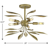 Progress Lighting Mariposa 5-Light Antique Gold Glam Geometric Medium Hanging Pendant Light