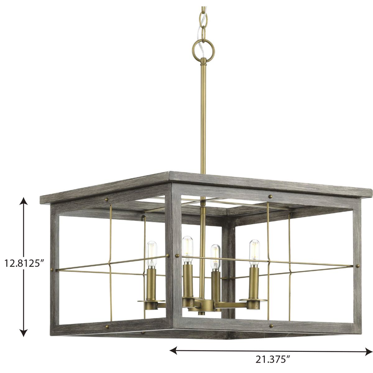 Progress Lighting Hedgerow 4-Light Distressed Coastal Chandelier