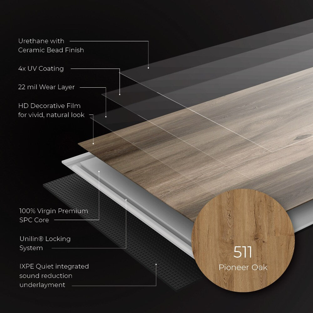 Lucida USA Maxcore Pioneer Oak Brown 28-mil x 7-3/32-in W x 48-in L Waterproof Interlocking Luxury Vinyl Plank Flooring (24.5-sq ft/ Carton)