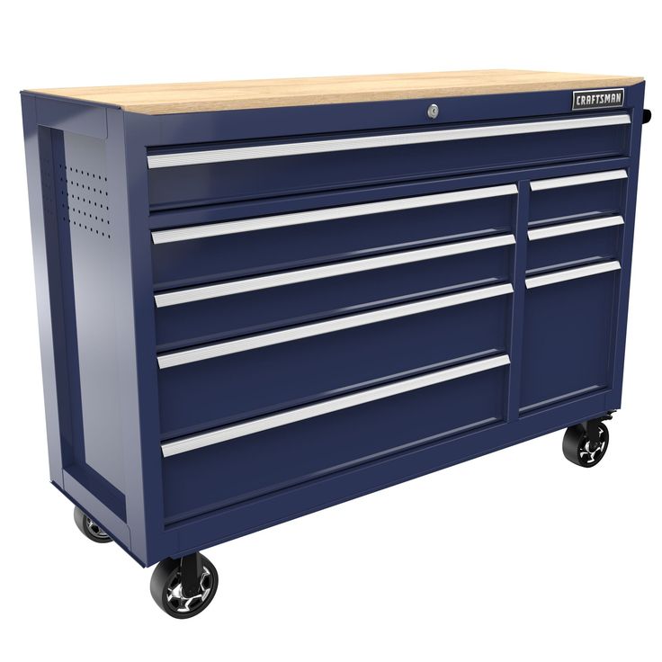 CRAFTSMAN 2000 Series 51.2-in L x 37.5-in H 8-Drawers Rolling Midnight Blue Wood Work Bench
