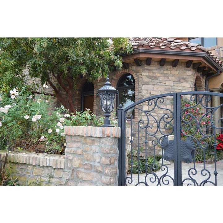 Hailee 3-Light Matte Black Outdoor Post Light