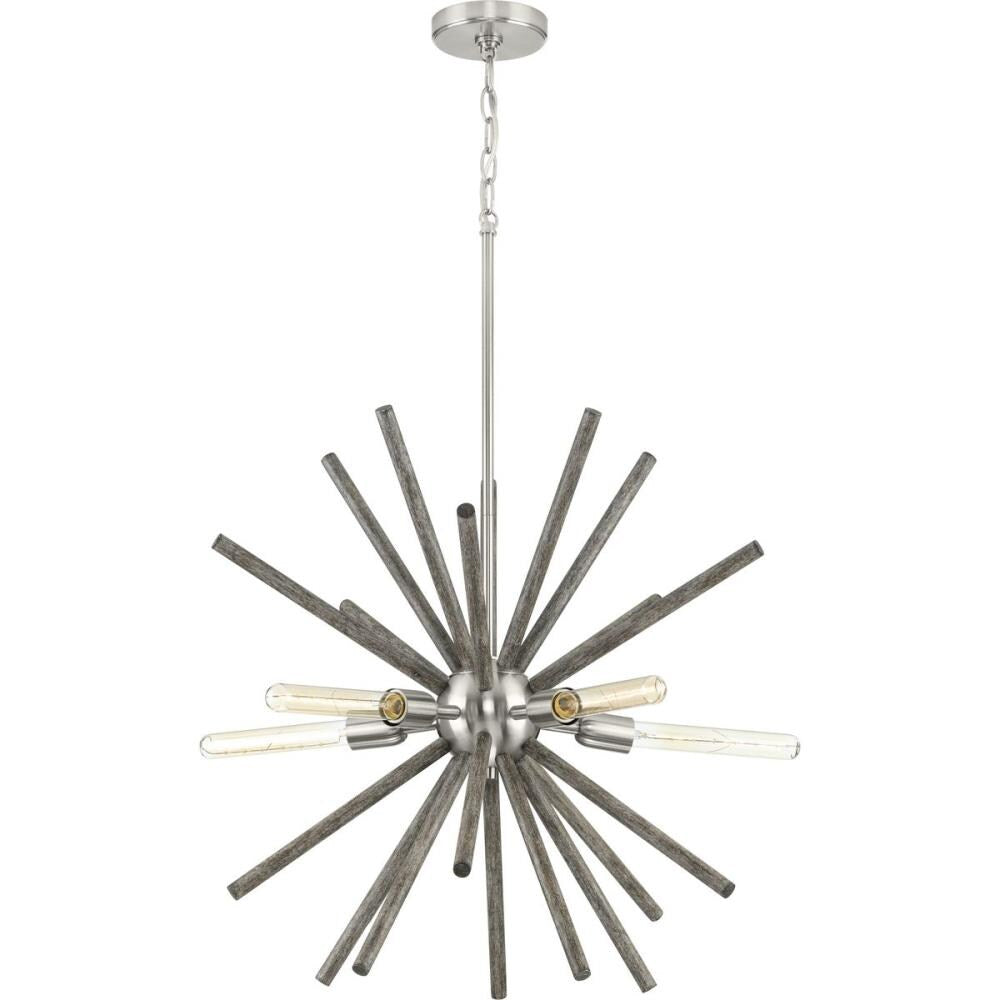 Progress Lighting Thorpe 5-Light Brushed Nickel Mid-century Chandelier