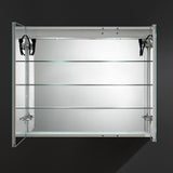 Fresca Spazio 36-in x 30-in Lighted LED Fog Free Surface/Recessed Mount LED Lighting Mirror Mirrored Soft Close Medicine Cabinet with Outlet