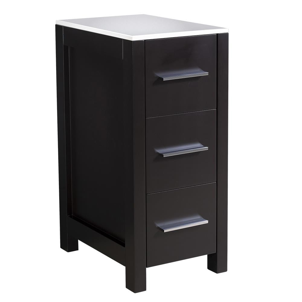 Fresca Torino 12-in x 28.13-in x 17.75-in Espresso Freestanding Linen Cabinet
