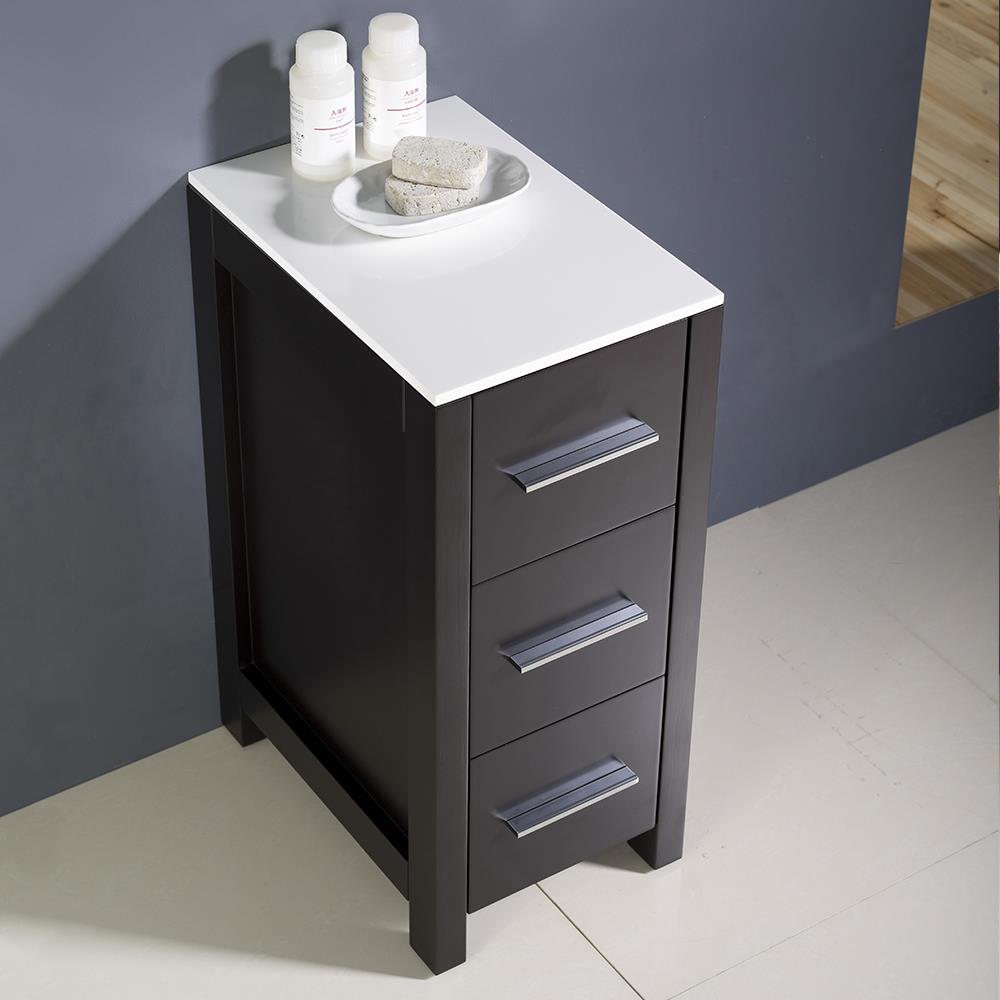 Fresca Torino 12-in x 28.13-in x 17.75-in Espresso Freestanding Linen Cabinet