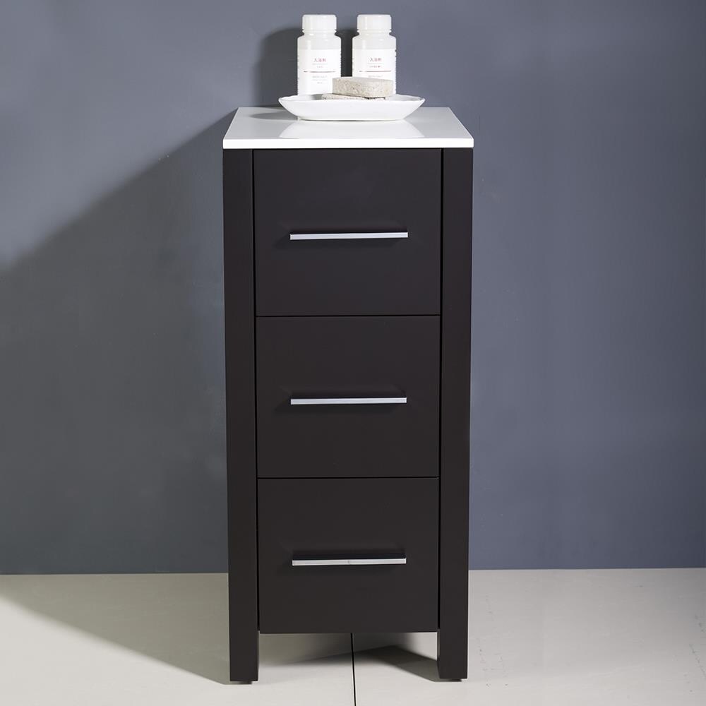 Fresca Torino 12-in x 28.13-in x 17.75-in Espresso Freestanding Linen Cabinet