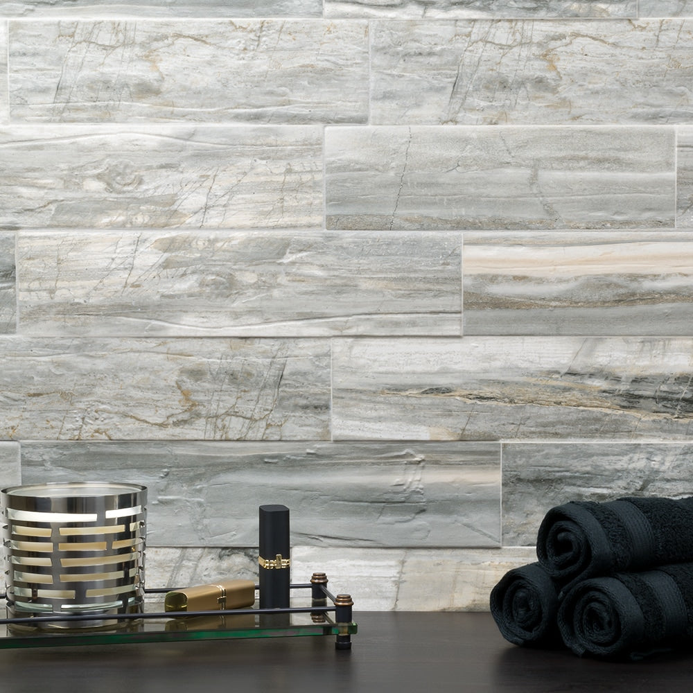 Elida Ceramica Ledgewood Stone 12-in x 24-in Glazed Porcelain Wood-Look Linear Floor & Wall Tile, 2.26-sq ft Piece