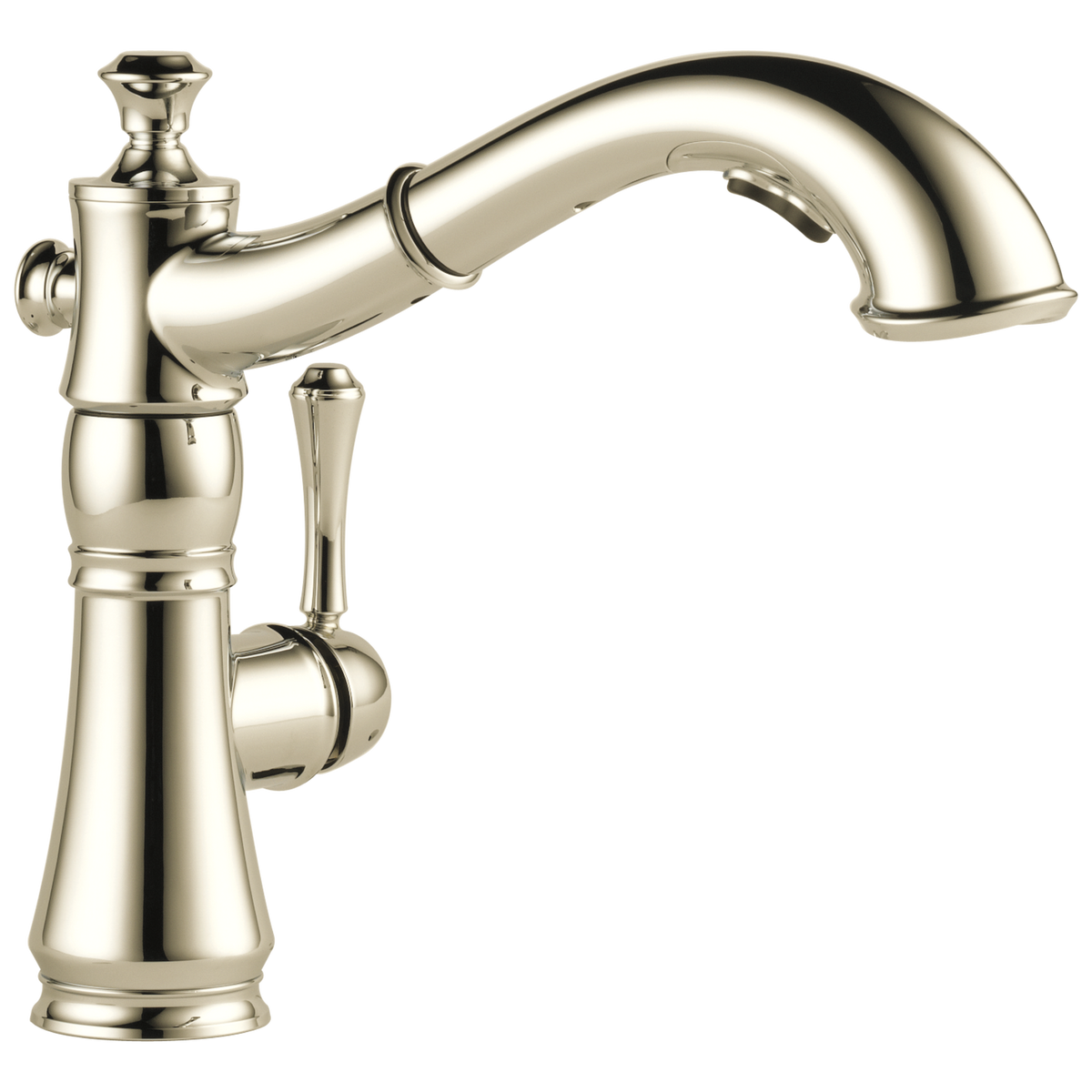 Delta Cassidy Polished Nickel 1-Handle Deck-Mount Pull-Out Kitchen Faucet, Model 4197-PN-DST