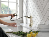Delta Cassidy Polished Nickel 1-Handle Deck-Mount Pull-Out Kitchen Faucet, Model 4197-PN-DST