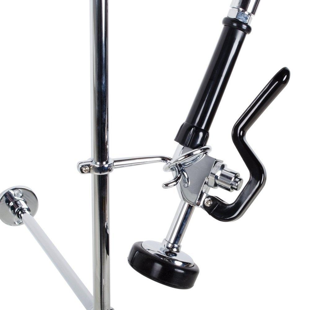 SABA Chrome 3-Handle Deck-Mount Utility Faucet with Pulldown Sprayer